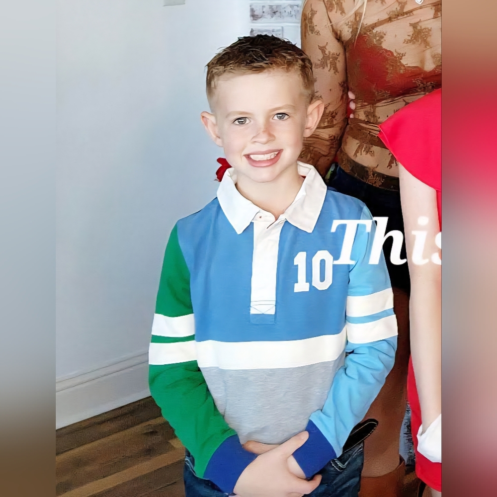 Mini Boden Colorblock Rugby Shirt Boys 6/7